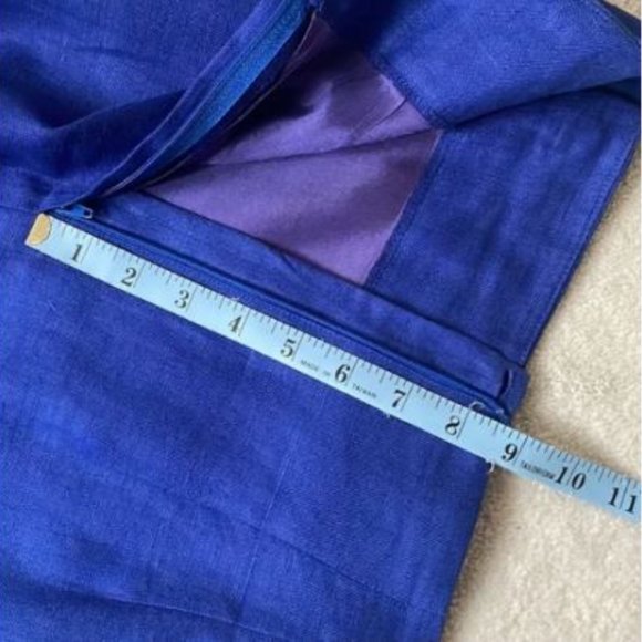 Vintage Cobalt Blue Linen Skirt - Picture 10 of 10